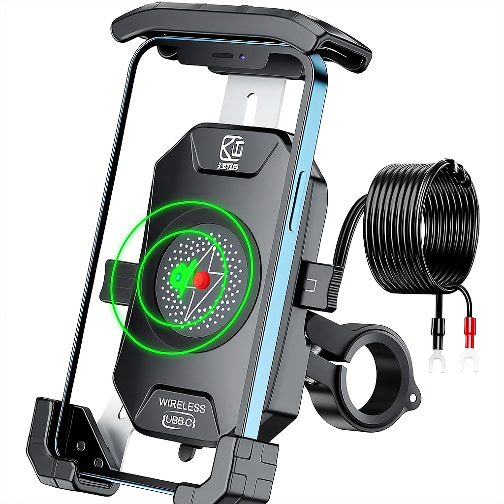 Soporte teléfono de motocicleta con cargador inalámbrico